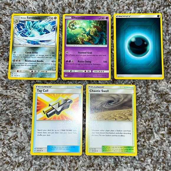 2019 POKEMON Trainer Energy Alolan Dhelmise Mixed Bundle Card Lot Of 5ea - Picture 1 of 4